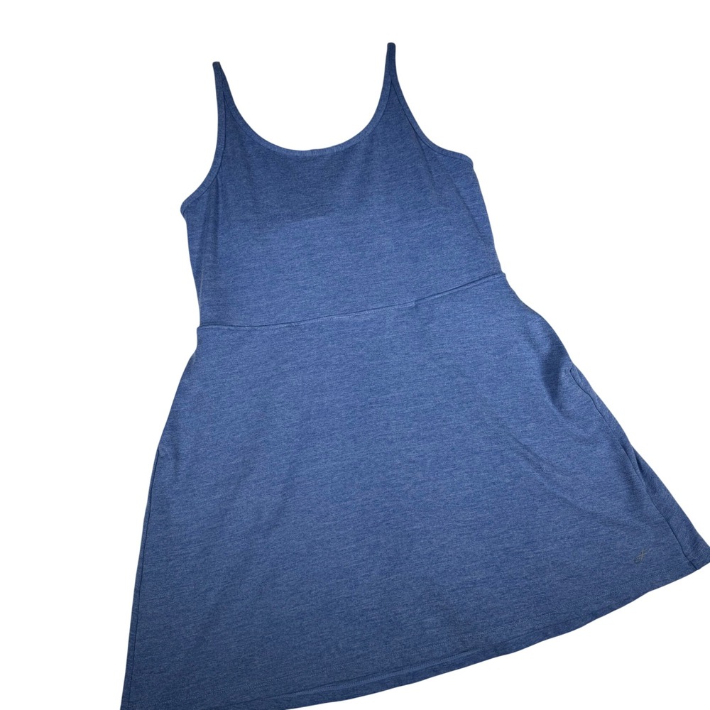 Freely Womens Blue Heathered Exercise Dress‎ Built-in Shorts Medium RN098223